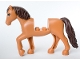Part No: 69820c01pb02  Name: Horse, Friends Style with 2 x 2 Cutout and Movable Neck with Fixed Flexible Rubber Dark Brown Tail and Mane with Medium Nougat Eyes, Dark Brown Eyelashes Pattern