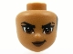 Part No: 72401  Name: Mini Doll, Head Friends with Black Hair on Back, Black Eyebrows with Scar on Left, Reddish Brown Eyes and Lips and Closed Mouth Pattern