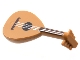 Part No: 80503pb01  Name: Minifigure, Utensil Musical Instrument, Lute with Dark Brown Neck and Silver Strings Pattern