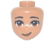 Part No: 84078  Name: Mini Doll, Head Friends with Black Eyebrows, Dark Orange Eyes and Lips, Lopsided Grin Pattern
