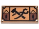 Part No: 87079pb0871  Name: Tile 2 x 4 with Black Blacksmith's Hammer and Tongs, Trees and Mountains Pattern