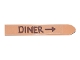 Part No: 90509pb04  Name: Minifigure, Utensil Ski 6L with Reddish Brown 'DINER' and Arrow Pattern (Sticker) - Set 70840