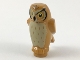 Part No: 92084pb04  Name: Owl, Angular Features with Black Beak and Forehead Spots, Yellow Eyes and Tan Chest Feathers Pattern