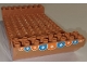 Part No: 95227pb01  Name: Boat, Hull Large Middle 8 x 16 x 2 1/3 with 5 Holes with White Squares in Dark Azure and Orange Circles Pattern on Both Sides (Stickers) - Set 41702
