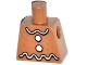 Lot ID: 383533800  Part No: 973pb1492  Name: Torso with White Wavy Lines and Circles Icing, Dark Orange Dots Pattern