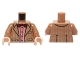 Lot ID: 399903369  Part No: 973pb2182c01  Name: Torso Tweed Suit Jacket over Red Stripe Button Down Shirt and Dark Red Bow Tie Pattern / Medium Nougat Arms / Light Nougat Hands