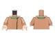 Lot ID: 179182139  Part No: 973pb2511c01  Name: Torso Jacket with Side Closure and Black Buttons over Bright Green Shirt Pattern / Medium Nougat Arms / Light Nougat Hands
