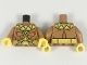 Lot ID: 367432395  Part No: 973pb2997c01  Name: Torso Muscular Chest, Yellow Zigzag Collar and Belt with Large Sunshine Buckle Pattern / Medium Nougat Arms / Yellow Hands