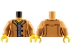 Lot ID: 180796897  Part No: 973pb3164c01  Name: Torso Female Jacket Open with 3 Buttons over Sand Blue Shirt, Yellow Neck Pattern / Medium Nougat Arms / Yellow Hands