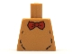 Part No: 973pb4239  Name: Torso Red Bow Tie and Black Fur Lines Pattern (BAM)