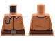 Part No: 973pb5421 Name: Torso SW Uniform Shirt with Bright Light Blue Collar and Silver Square Badge, Reddish Brown Belt with Buckle Pattern Part No: 973pb5421 Name: Torso SW Uniform Shirt with Bright Light Blue Collar and Silver Square Badge, Reddish Brown Belt with Buckle Pattern