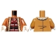 Part No: 973pb6233c01 Name: Torso Coat with Tan Fur Lining over Red and White Vest, Black and Copper Belt, Buckles and Scarf Pattern / Medium Nougat Arms / White Hands Part No: 973pb6233c01 Name: Torso Coat with Tan Fur Lining over Red and White Vest, Black and Copper Belt, Buckles and Scarf Pattern / Medium Nougat Arms / White Hands
