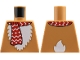 Part No: 973pb6313  Name: Torso with White Fur and Red Scarf with Dots and Zigzag Lines, Tail on Back Pattern