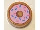 Lot ID: 384520801  Part No: 98138pb182  Name: Tile, Round 1 x 1 with Donut / Doughnut with Bright Pink Frosting and Dark Azure and Dark Pink Sprinkles Pattern