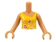 Lot ID: 365450327  Part No: FTGpb012c01  Name: Torso Mini Doll Girl Bright Light Orange Vest Top with Music Notes and Circles Pattern, Medium Nougat Arms with Hands