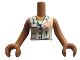 Lot ID: 383786331  Part No: FTWpb300c01  Name: Torso Mini Doll Woman White Vest with Paw Print, ID Badge, and Pockets Pattern, Medium Nougat Arms with Hands