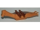 Part No: bb1308c01  Name: Dinosaur Body Pteranodon, 4 Studs, 6 Clips with Fixed Reddish Brown Top
