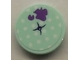 Lot ID: 371340471  Part No: 14769pb367  Name: Tile, Round 2 x 2 with Bottom Stud Holder with Light Aqua Cushion and Dark Purple Splotch Pattern (Sticker) - Set 41332