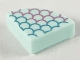Part No: 25269pb018  Name: Tile, Round 1 x 1 Quarter with Metallic Light Blue and Pink Scale Outlines Pattern