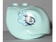 Part No: 35686pb01  Name: Turtle Head with Eyes and Metallic Light Blue Swirls Pattern