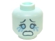 Part No: 3626pb1405  Name: Minifigure, Head Female with Dark Bluish Gray Eyebrows, Eyes and Open Mouth, Crying Tears Pattern