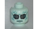 Part No: 3626pb2636  Name: Minifigure, Head Alien with Large Pearl Dark Gray Eyes and Dark Turquoise Wrinkles Pattern