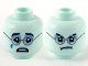 Part No: 3626pb2676  Name: Minifigure, Head Dual Sided Female, Dark Blue Eyebrows, Bright Light Blue Around Eyes, Dark Bluish Gray Glasses, Crying / Angry Pattern