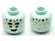 Part No: 3626pb3437  Name: Minifigure, Head Alien Black Thick Eyebrows, Eyes, and Smile, Gold Dots Pattern