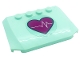 Part No: 52031pb149  Name: Wedge 4 x 6 x 2/3 Triple Curved with Heartbeat on Magenta Heart Pattern (Sticker) - Set 41318