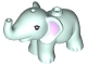 Part No: 67153pb02  Name: Elephant, Friends, Baby with Medium Lavender Ears and Black Eyes and Eyebrows Pattern