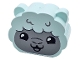 Part No: 79785pb02  Name: Duplo, Brick 2 x 4 x 3 Scalloped, Ears on Sides with Light Bluish Gray Face, Black Eyes, Open Mouth Smile, and Nostrils, Sheep / Lamb Head Pattern