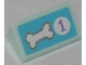 Part No: 85984pb027  Name: Slope 30 1 x 2 x 2/3 with Dog Bone and Purple Number 1 in White Circle on Medium Azure Background Pattern (Sticker) - Set 41007