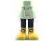 Part No: 92252c00pb017  Name: Mini Doll Hips and Skirt, Dark Blue Legs and Yellow Boots Pattern - Thick Hinge