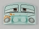 Part No: 93604pb001  Name: Wedge 3 x 4 x 2/3 Triple Curved with Half Open Eyes, Flowers, and Headlights Pattern (Fillmore)
