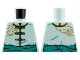 Part No: 973pb5020  Name: Torso Tang Jacket, Dark Turquoise Laces and Sash, Gold Trim, Rabbit, and Cloud Pattern