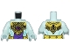 Part No: 973pb5027c01  Name: Torso Armor with Yellow and Gold Links, Emblem, Dark Purple Panel, Bare Skin with Dark Turquoise Lines Pattern / Light Aqua Arms / Light Aqua Hands