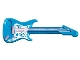 Part No: 11640pb04  Name: Minifigure, Utensil Guitar Electric with White Pickguard with Stars and Metallic Pink Strings, Bridge and Output Jack Pattern