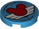 Part No: 14769pb0420  Name: Tile, Round 2 x 2 with Bottom Stud Holder with Red Mickey Mouse Logo and White Pilot Wings Pattern