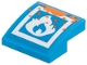 Part No: 15068pb694  Name: Slope, Curved 2 x 2 x 2/3 with White Fire Logo, Orange Splotches Pattern (Sticker) - Set 71484