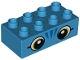 Part No: 3011pb053  Name: Duplo, Brick 2 x 4 with Orange Eyes and 3 Blue Whiskers Pattern