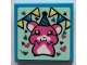 Part No: 3068pb1865  Name: Tile 2 x 2 with Dark Pink Hamster, Hearts and Bunting Pattern (Sticker) - Set 41329