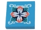 Part No: 3068pb2396  Name: Tile 2 x 2 with Coral and White Flower with Dark Turquoise Leaves Pattern (Sticker) - Set 41412