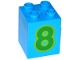 Lot ID: 356050898  Part No: 31110pb080  Name: Duplo, Brick 2 x 2 x 2 with Number 8 Green Pattern