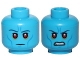 Part No: 3626cpb1708  Name: Minifigure, Head Dual Sided Alien Dark Blue Eyebrows, Blue Cheek Lines, Red Eyes, Neutral / Angry Pattern (SW Admiral Thrawn) - Hollow Stud