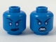 Part No: 3626cpb2047  Name: Minifigure, Head Dual Sided Alien Female Dark Blue Eyebrows and Lips, Smirk with Raised Eyebrow / Fierce Expression Pattern - Hollow Stud