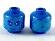 Part No: 3626pb2363  Name: Minifigure, Head Alien with Medium Azure Face, Bright Light Blue Eyes, Bubbles, and Lopsided Smile Pattern
