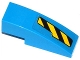 Part No: 50950pb075L  Name: Slope, Curved 3 x 1 with Black and Yellow Danger Stripes Cutout Pattern Left (Sticker) - Set 76020