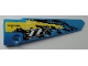 Part No: 64393pb042  Name: Technic, Panel Fairing # 6 Long Smooth, Side B with 'XRFUEL', 'TR TRACKED RACER' and Black, Yellow and White Splotches Pattern (Sticker) - Set 42095