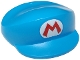 Lot ID: 407513479  Part No: 67017pb03  Name: Large Figure Headgear, Super Mario Cap with Red Capital Letter M on White Oval Pattern (Ice Mario)