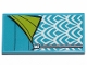 Part No: 87079pb0764  Name: Tile 2 x 4 with Dark Azure and Lime Sleeping Bag Pattern (Sticker) - Set 41424